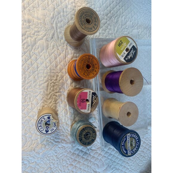 Wood Spools Set of 9 #44 - Picture 4 of 10